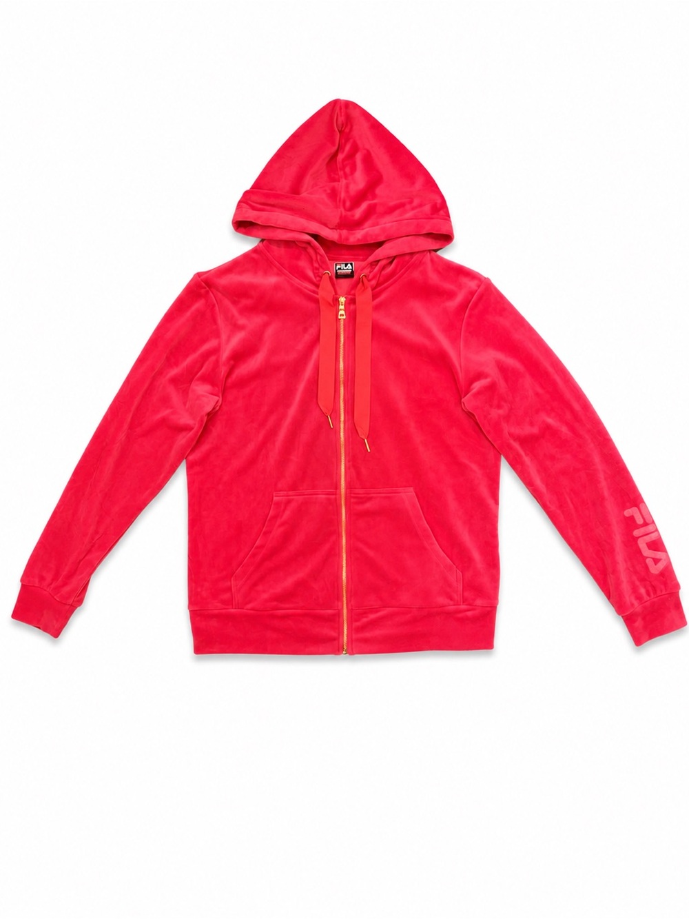 Fila Girls' Bright Pink Velour Zip Hoodie